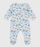 Katoenen babypyjama met lichtgevende marieneprint blauw/multicouleur