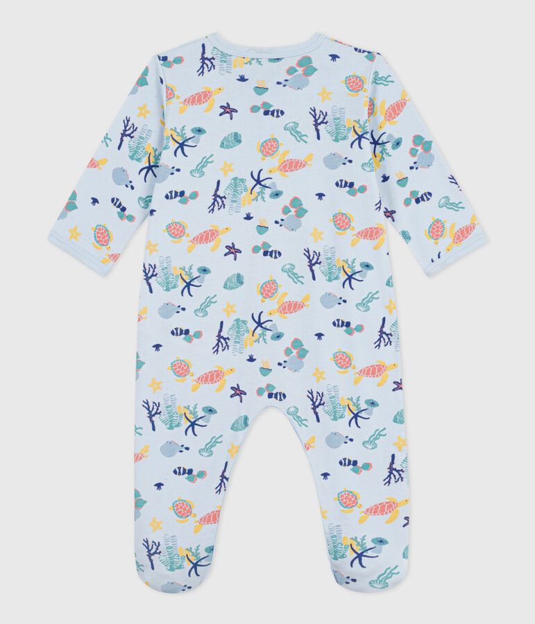 Katoenen babypyjama met lichtgevende marieneprint blauw/multicouleur