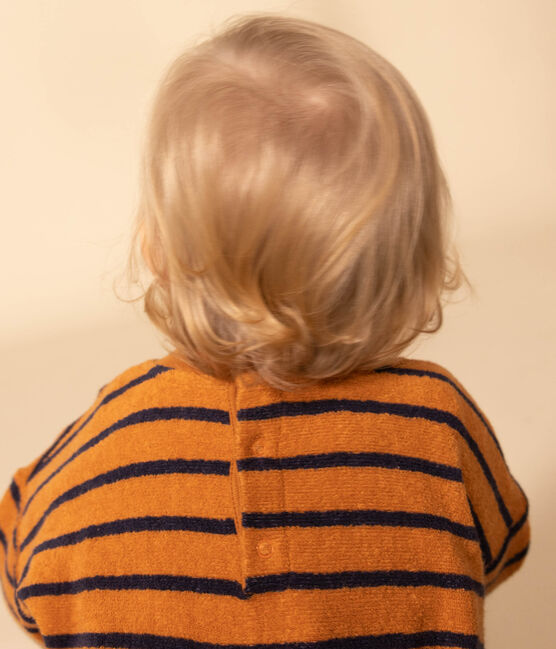 Sweatshirt in gestreepte bouclébadstof voor baby's ECUREUIL/ SMOKING