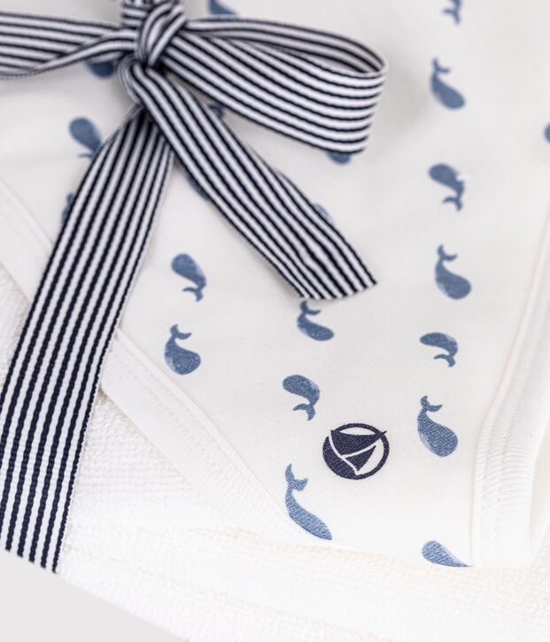 Katoenen badcape voor baby's blauw/blauw