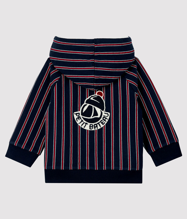 Sweatshirt &agrave; capuche b&eacute;b&eacute; gar&ccedil;on bleu SMOKING/blanc MULTICO