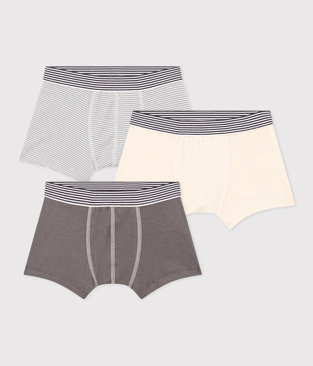 Lot de 3 boxers en coton petit gar&ccedil;on multicouleur