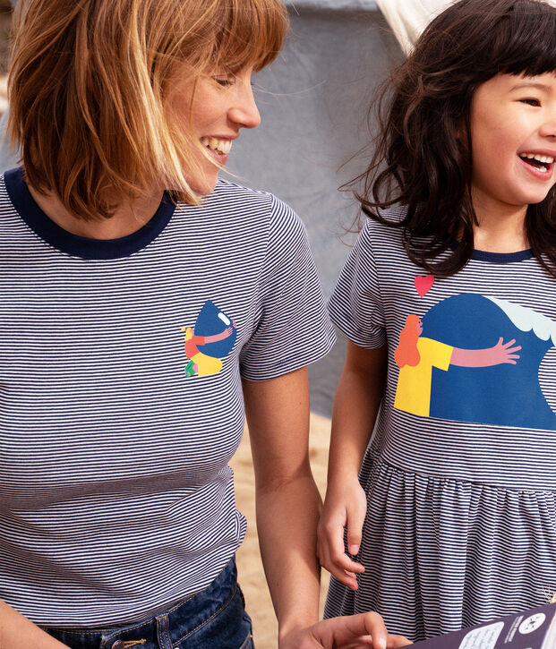 Tee-shirt L'ICONIQUE Water Family x Petit Bateau bleu/blanc
