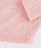 Jacquard meisjespyjama met sneeuwvlokken van wol en katoen roze CHARME/wit MARSHMALLOW