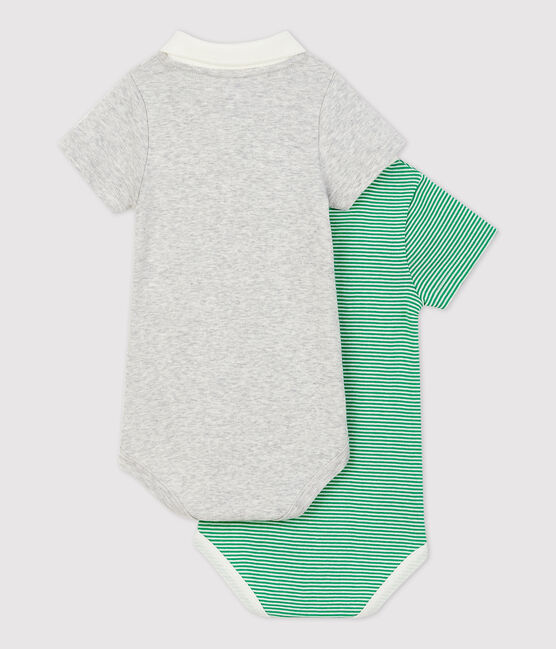Lot de deux bodies à col polo en coton bio bébé variante 1