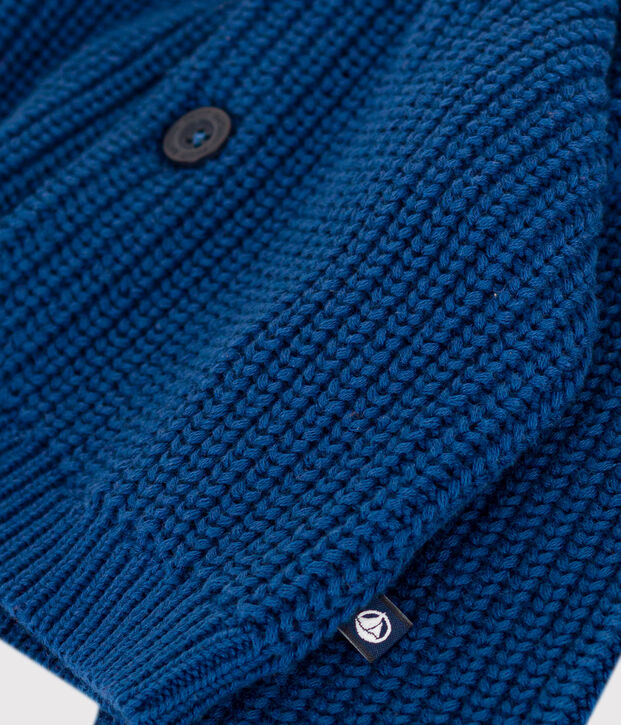 Katoenen gebreide babycardigan blauw