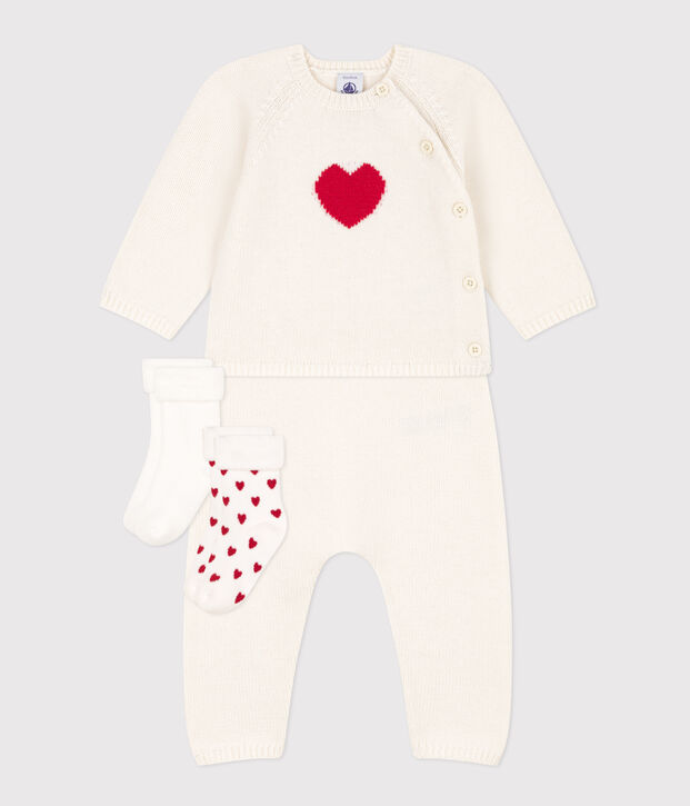 Coffret cadeau naissance en tricot multicouleur