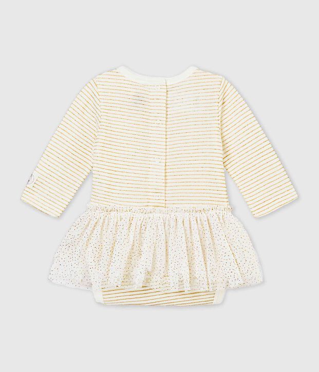 Body robe b&eacute;b&eacute; fille blanc/jaune