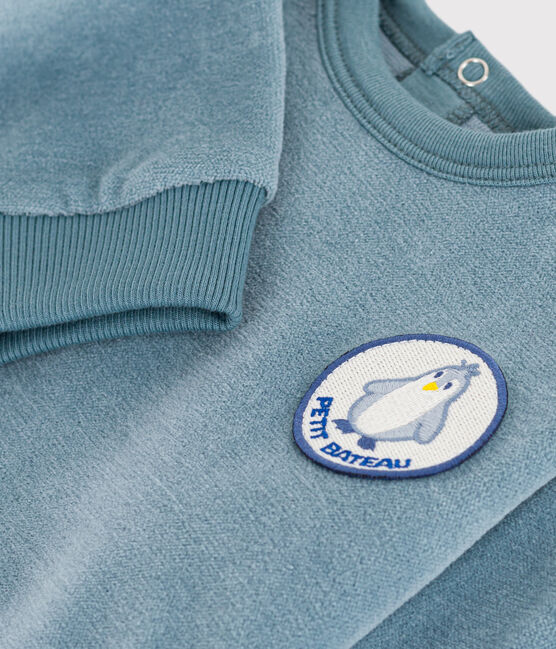 Effen sweatshirt van fluwelen bouclé voor baby's GOBELIN