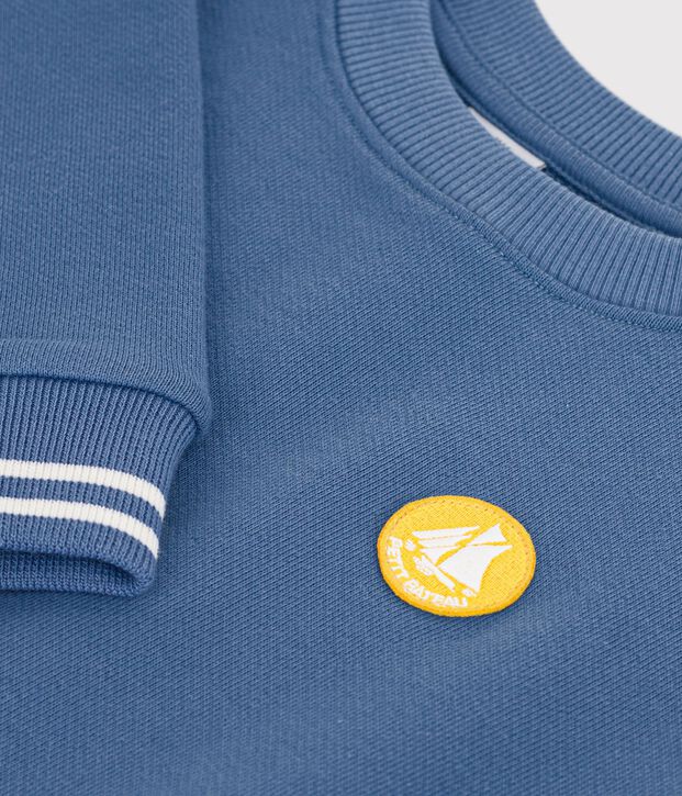 Sweatshirt enfant en coton uni bleu