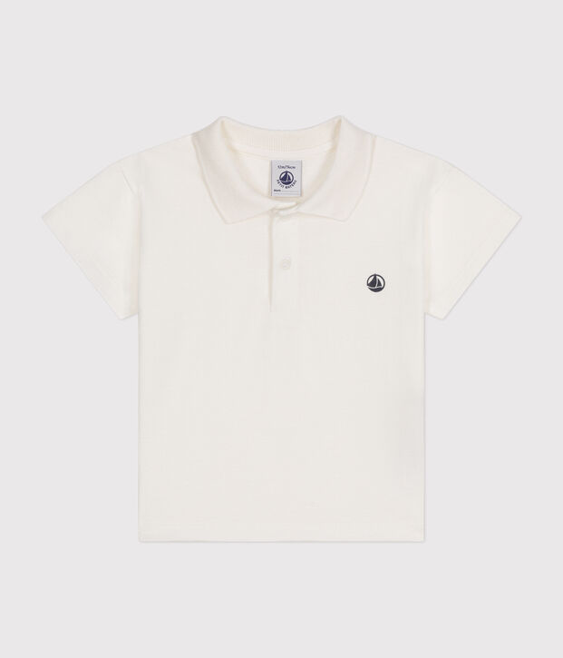 Katoenen polo met korte mouwen voor baby's wit