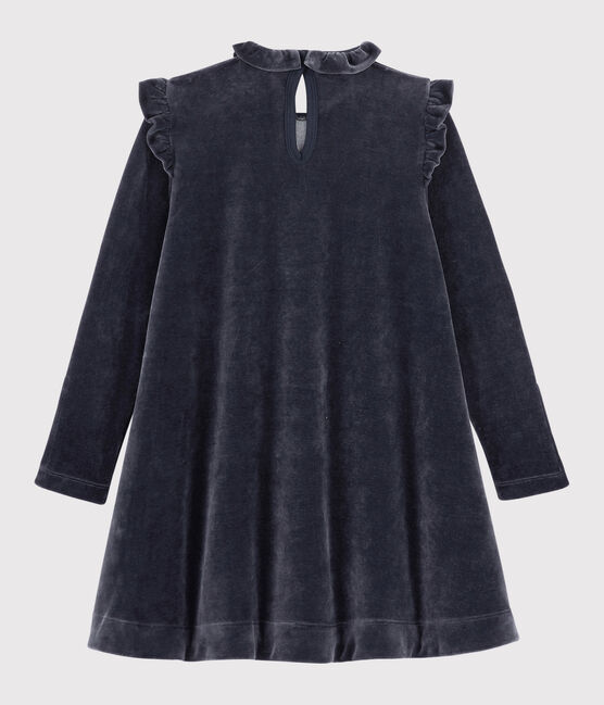 Meisjesjurk met lange mouwen kinderen blauw SMOKING