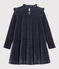 Meisjesjurk met lange mouwen kinderen blauw SMOKING