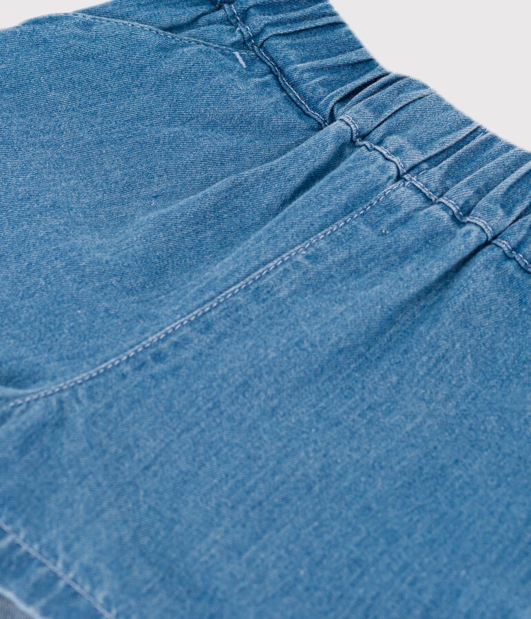 Short van lichte denim voor baby's blauw