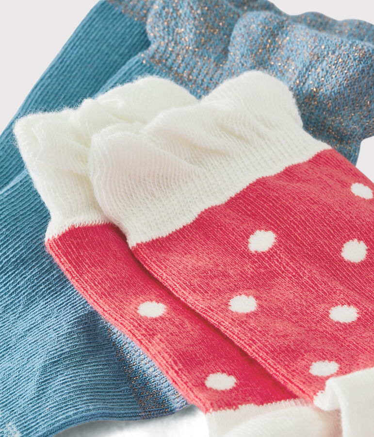 Lot de 2 paires de chaussettes enfant fille multicouleur