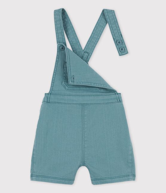 Salopette courte en denim coloré bébé vert BRUT