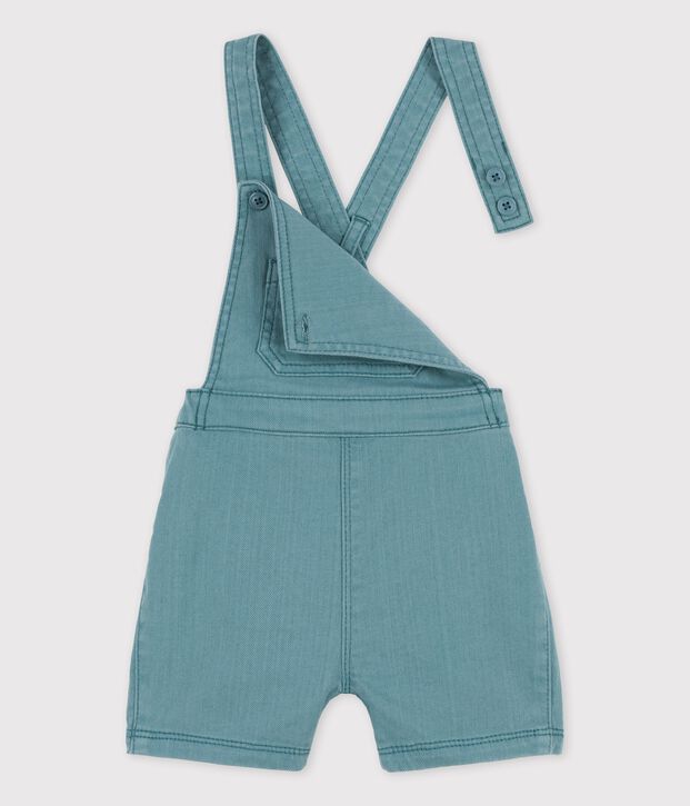 Korte kleurrijke tuinbroek van denim voor baby's groen