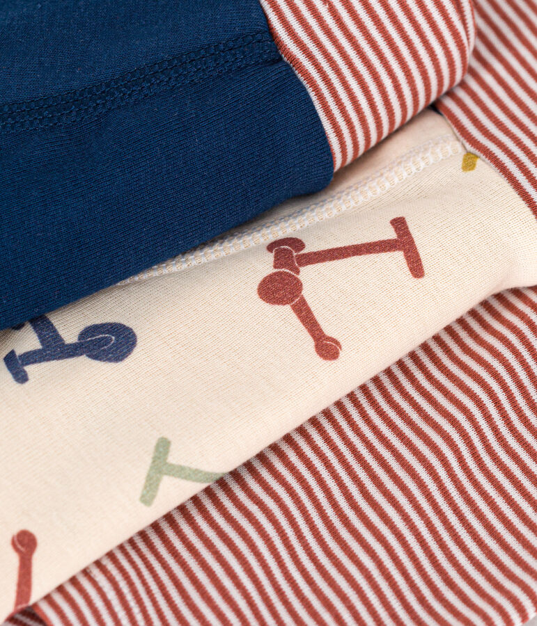 Setje met drie katoenen boxershorts met step voor kinderen multicouleur