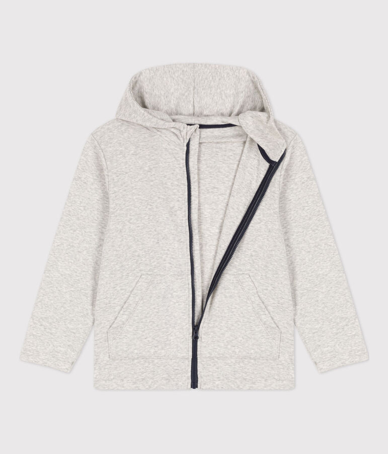 Sweatshirt zipp&eacute; &agrave; capuche enfant gar&ccedil;on gris