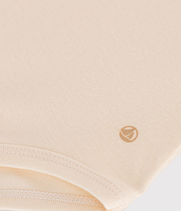 Body manches longues col claudine en coton b&eacute;b&eacute; &eacute;cru