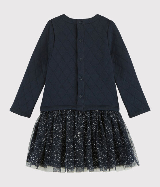 Robe manches longues bébé fille bleu SMOKING