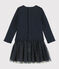 Robe manches longues bébé fille bleu SMOKING