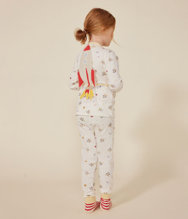 Pyjama d&eacute;guisement en coton imprim&eacute; espace enfant blanc/multicouleur