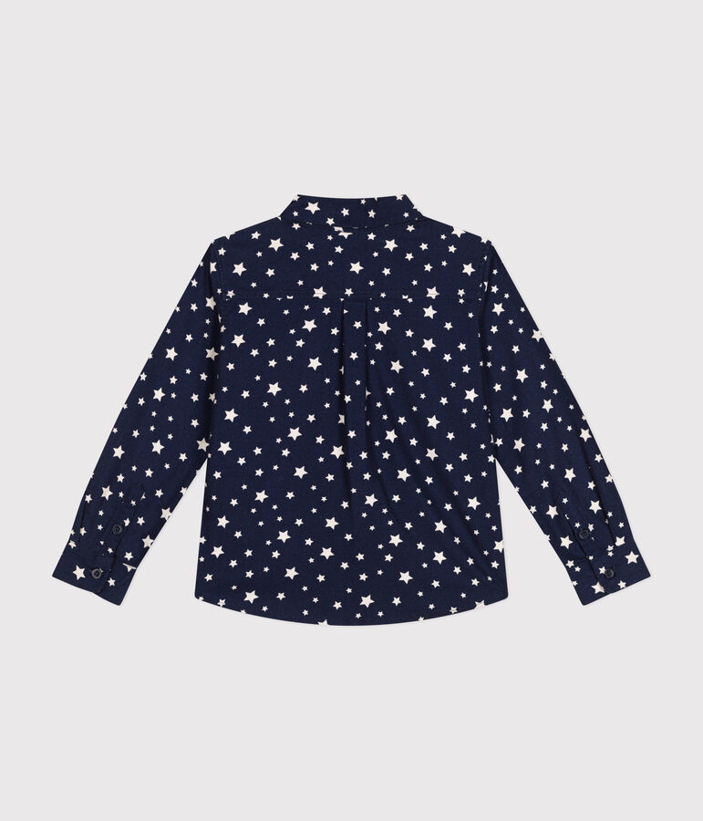 Flanellen hemd voor jongens blauw/wit