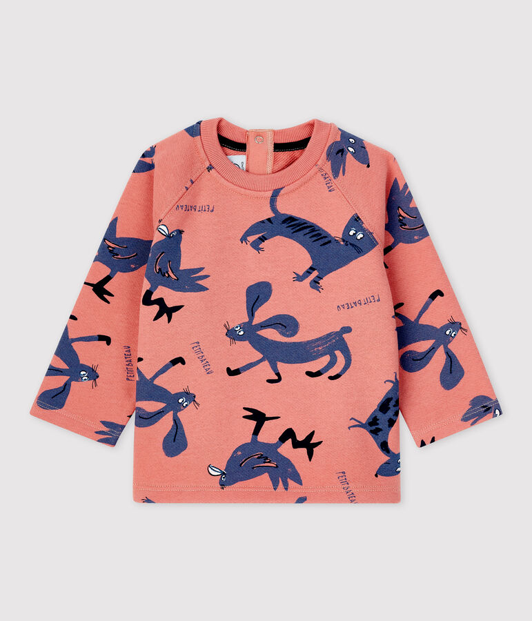 Sweatshirt imprim&eacute; animaux en molleton b&eacute;b&eacute; rose/multicouleur