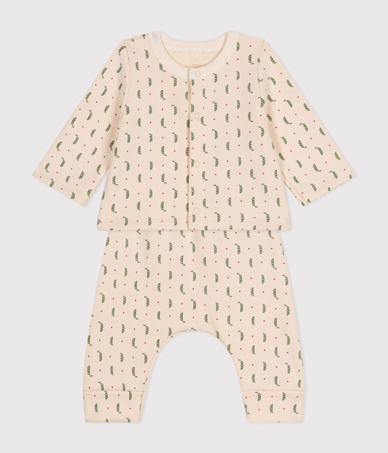 Tweedelige set van fleece voor baby's wit AVALANCHE/ MULTICO