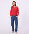 Cardigan femme en coton uni rouge