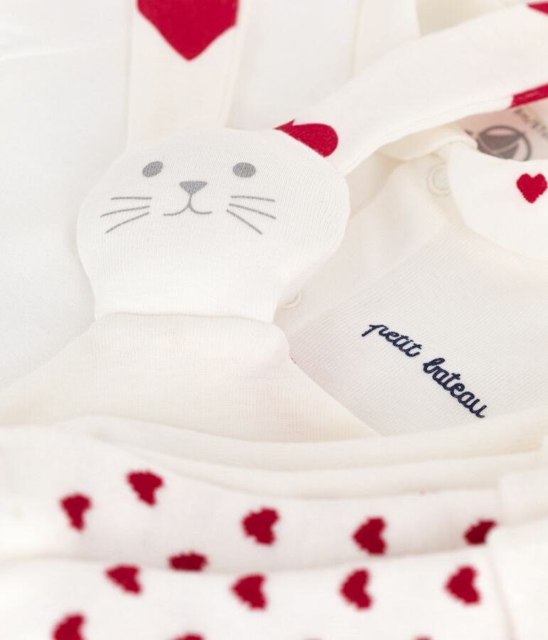 Ensemble cadeau naissance body, doudou et chaussettes en coton multicouleur