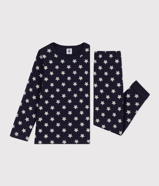 Pyjama met sterren van tubic voor kleine meisjes en jongens blauw SMOKING/wit MARSHMALLOW