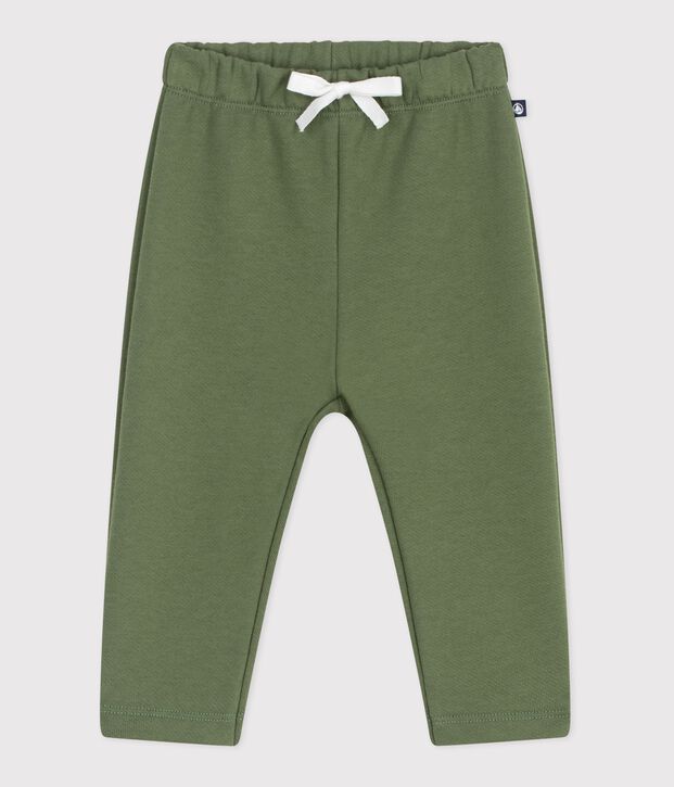 Effen katoenen joggingbroek voor baby's OLIVINE