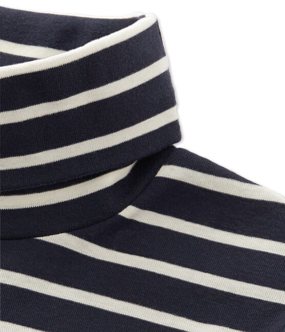 Iconische gestreepte ondertrui voor dames blauw SMOKING/beige COQUILLE