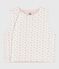 Omkeerbare katoenen cardigan zonder mouwen met print wit MARSHMALLOW/wit MULTICO