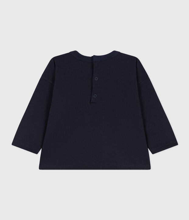Tee-shirt manches longues en jersey b&eacute;b&eacute; bleu marine