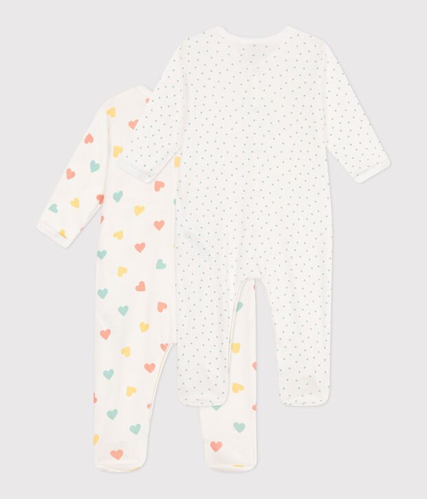 Setje met 2 katoenen babypyjama's met print multicouleur