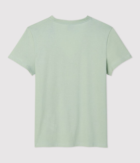 Tee-shirt LE DROIT col V en coton bio Femme vert HERBIER