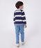 Uniseks katoenen sweatshirt met streepjes voor kinderen blauw MEDIEVAL/ AVALANCHE