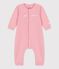 Combinaison  bébé molleton en coton biologique rose CHARME