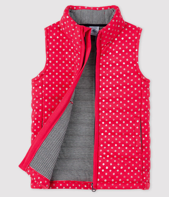 Blouson sans manche fille rose POPPY/gris ARGENT