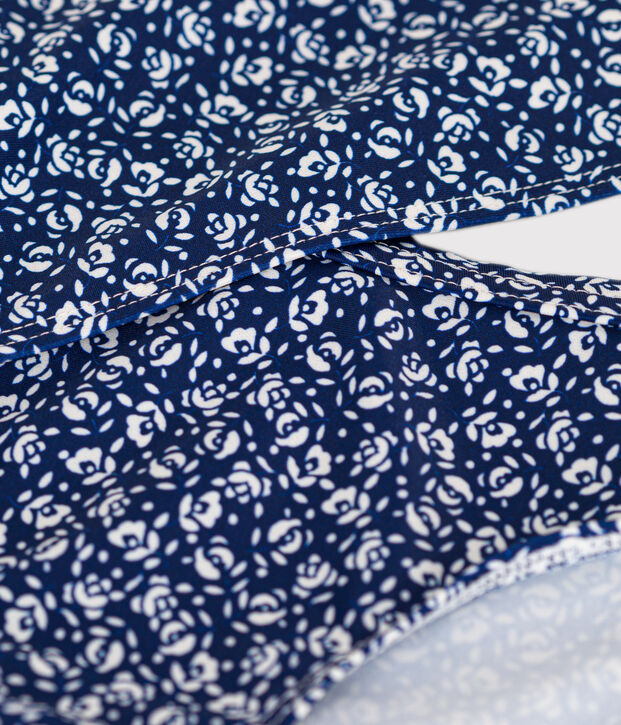 Maillot de bain 2 pi&egrave;ces imprim&eacute; enfant fille bleu/blanc