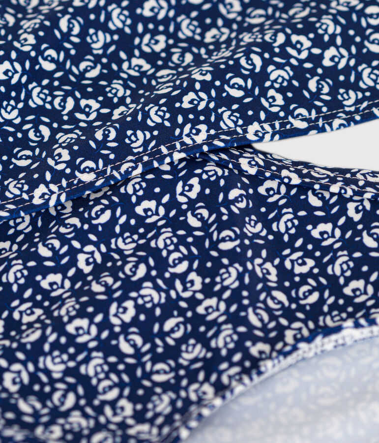 Maillot de bain 2 pi&egrave;ces imprim&eacute; enfant fille bleu/blanc