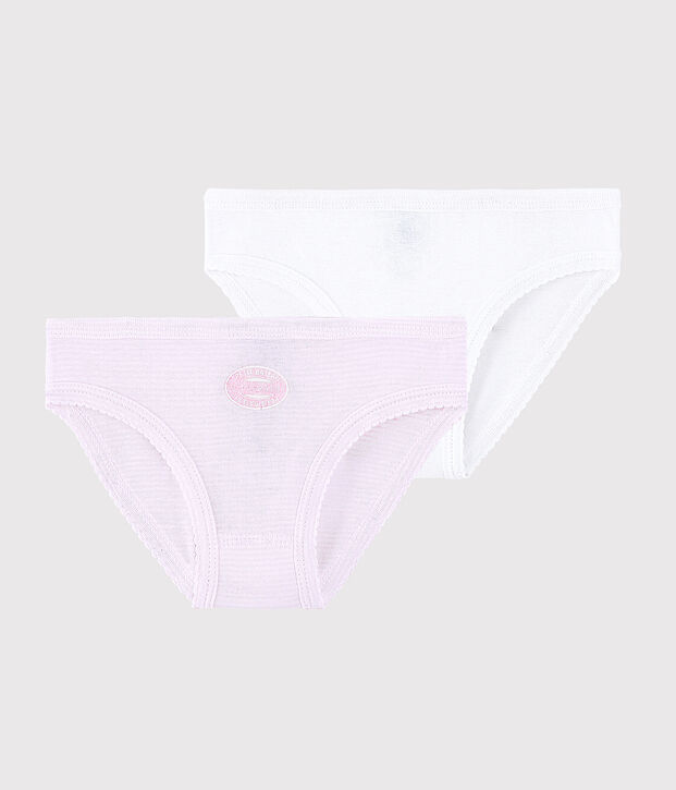 Set van 2 roze milleraies-slipjes voor van biologisch katoen multicouleur