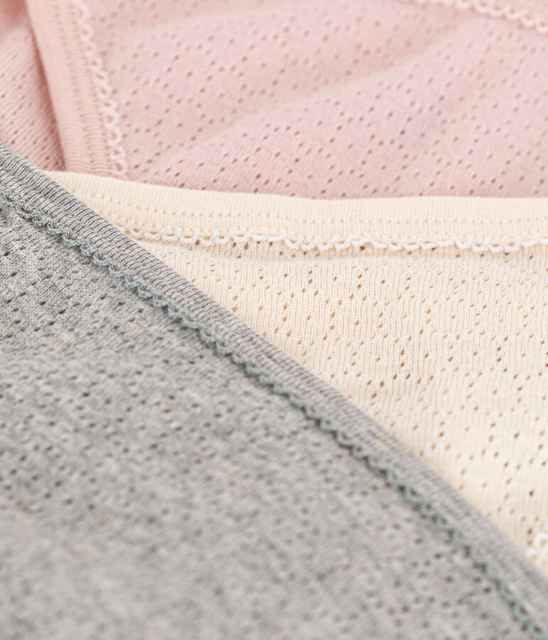 Lot de 3 culottes en coton ajour&eacute; femme multicouleur