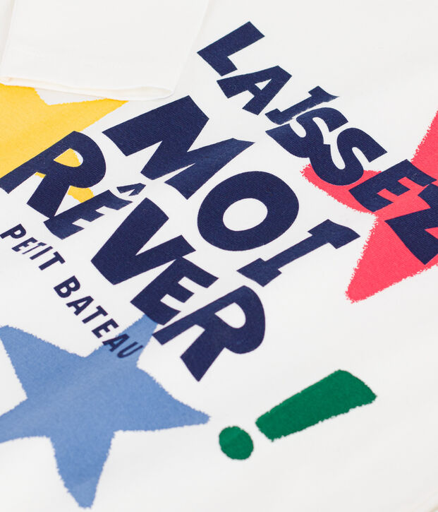 T-shirt met lange mouwen en motief voor kinderen wit