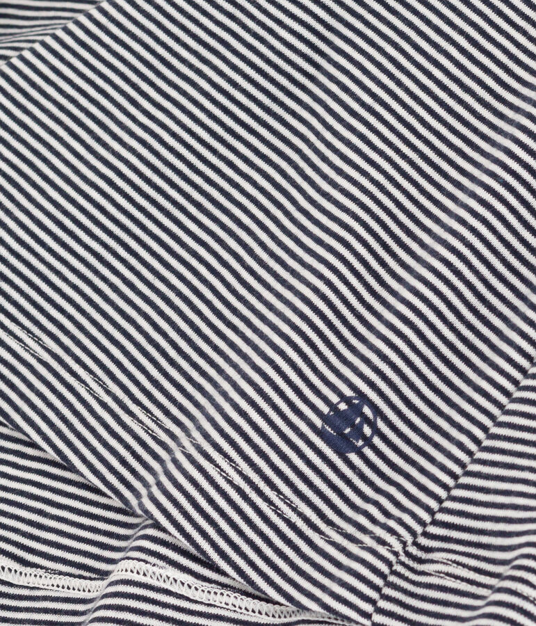 Gestreept damesnachtkleed in katoen blauw/wit