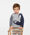 Marinière bébé garçon revisitée beige COQUILLE/bleu SMOKING