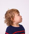 Pull marin b&eacute;b&eacute; en laine et coton &agrave; rayures bleu/rouge